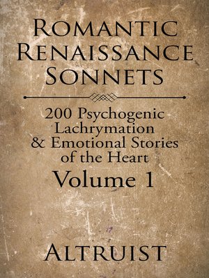 cover image of Romantic Renaissance Sonnets